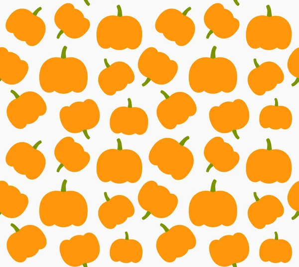 Oranje Pompoenen Herfst Naadloos Patroon Vectorillustratie — Stockvector