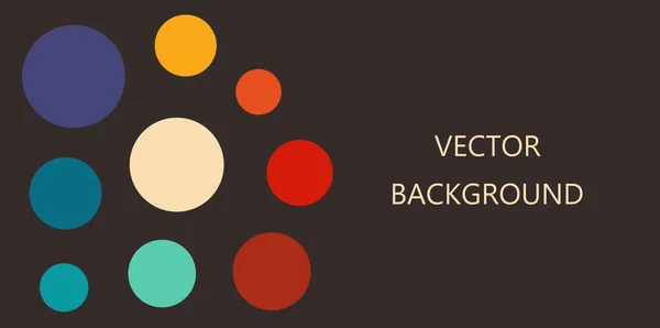 Kreise Retro Farben Dunkel Flachen Design Hintergrund Vektorillustration — Stockvektor