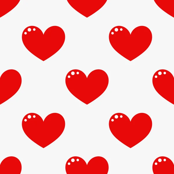 Söta Röda Hjärtan Seamless Mönster Vektor Illustration — Stock vektor