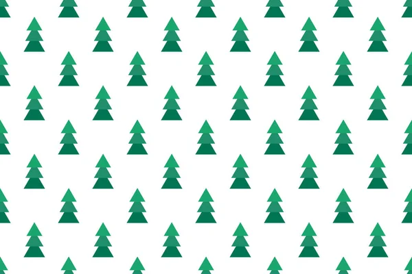 Árvores Natal Padrão Sem Costura Verde Ilustração Vetorial — Vetor de Stock