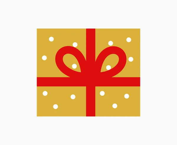 Karácsonyi Ajándék Egy Piros Ikonnal Vektorillusztráció — Stock Vector