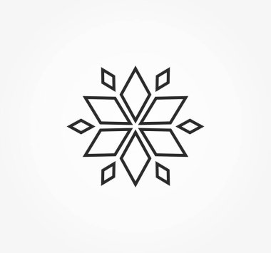 Kar tanesi çizgisi ikonu geometrik şekli. Vektör illüstrasyonu.