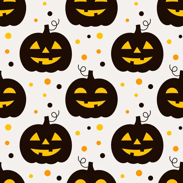 Halloween Pompoenen Feest Naadloos Patroon Vectorillustratie — Stockvector