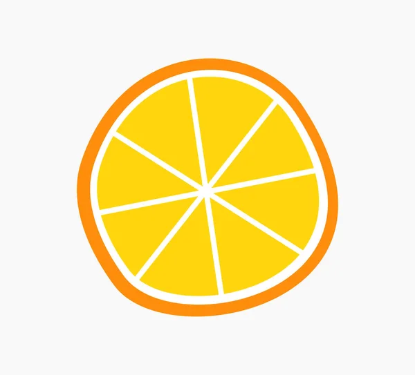 Narancs Szelet Firka Stílusú Ikon Vektorillusztráció — Stock Vector