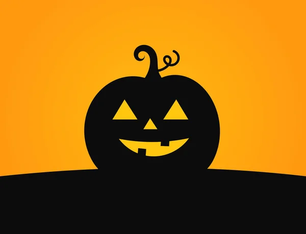 Halloween Jack Linterna Calabaza Fondo Naranja Ilustración Vectorial — Vector de stock