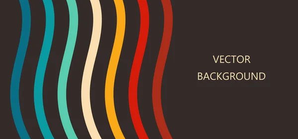 Bunte Wellen Linien Retro Farben Hintergrund Banner Vektorillustration — Stockvektor