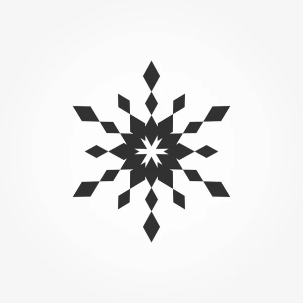 Snowflake Icon Geometric Shape Vector Illustration — Stock Vector