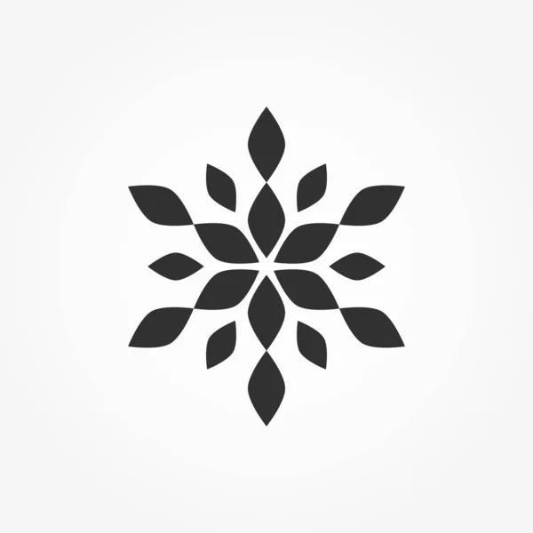 Snowflake Icon Geometric Shape Vector Illustration — Stock Vector