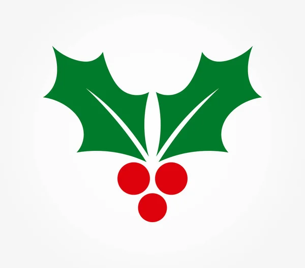 Karácsonyi Holly Bogyók Szimbólum Vektoros Illusztráció — Stock Vector