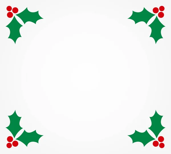 Weihnachten Stechpalme Beeren Grenze Pflanze Symbol Stechpalme Hintergrund Vektorillustration — Stockvektor