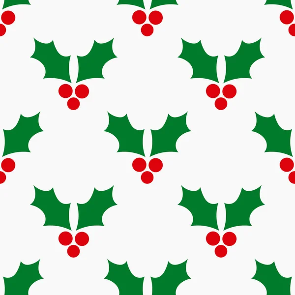 Vánoční Holly Berry Bezproblémový Vzor Vektorová Ilustrace — Stockový vektor