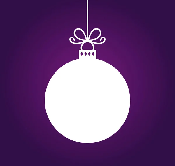 Kerstbal Ornament Paarse Achtergrond Vectorillustratie — Stockvector
