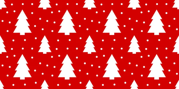 Árvores Natal Padrão Sem Costura Inverno Vermelho Ilustração Vetorial — Vetor de Stock