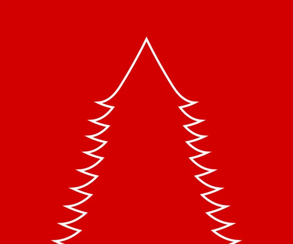 Dibujo Forma Árbol Navidad Sobre Fondo Rojo Tarjeta Navidad Vector — Archivo Imágenes Vectoriales