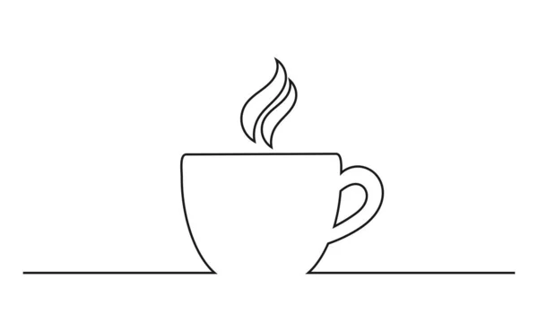 Kaffekopp Linje Ritning Vektorillustration — Stock vektor
