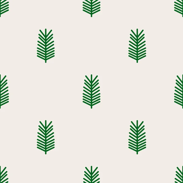 Árbol Navidad Ramas Abeto Patrón Mínimo Sin Costuras Ilustración Vectorial — Vector de stock