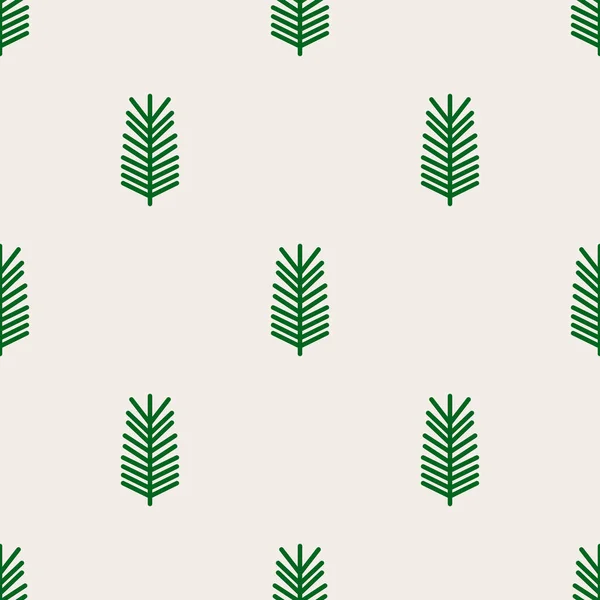 Kerst Boom Sparren Takken Naadloze Minimale Patroon Vectorillustratie — Stockvector