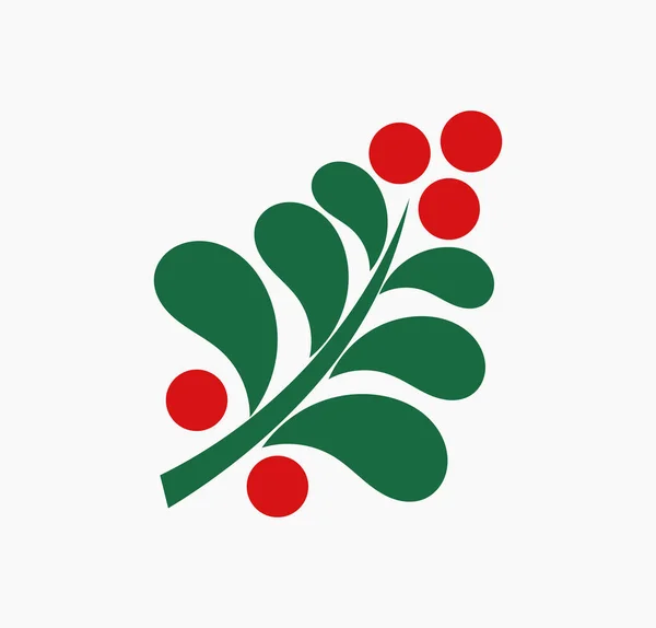 Christmas Mistletoe Plant Ornament Icon Vector Illustrartion — Stock Vector