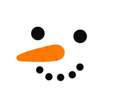 Tatlı kardan adam yüzü izole edilmiş. Kış vektör illüstrasyonu