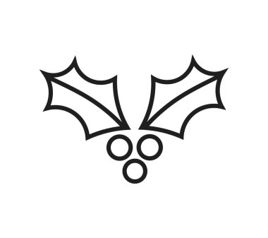 Noel holly Karpuzu satırı simgesi. Vektör çizim.