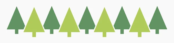 Árboles Navidad Patrón Borde Verde Ilustración Vectorial — Vector de stock