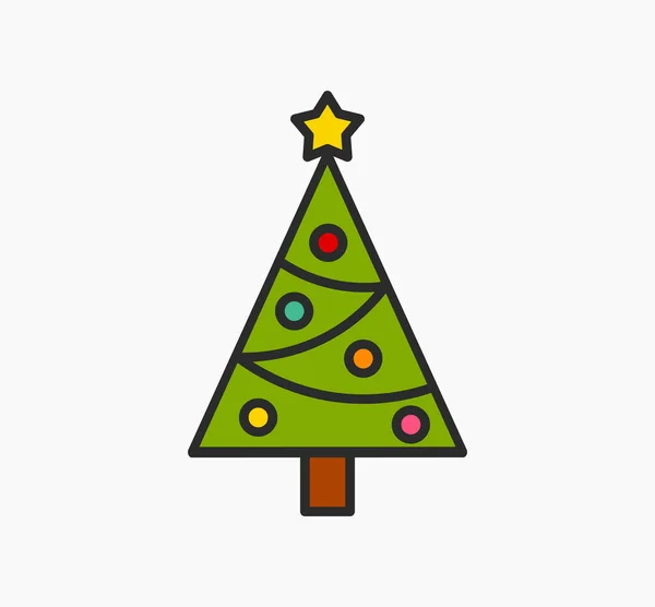 Árvore Natal Com Ícone Decoração Ilustração Vetorial —  Vetores de Stock