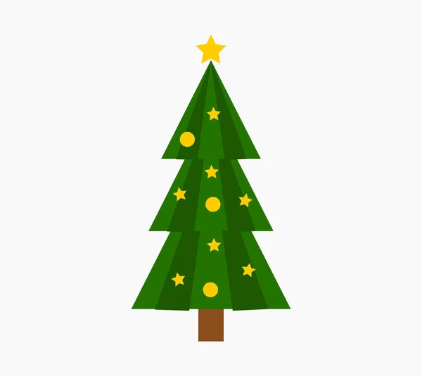 Árvore Natal Símbolo Decorado Ilustração Vetorial —  Vetores de Stock