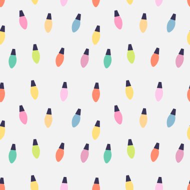 Colorful Christmas lights bulbs seamless pattern. Vector illustration.