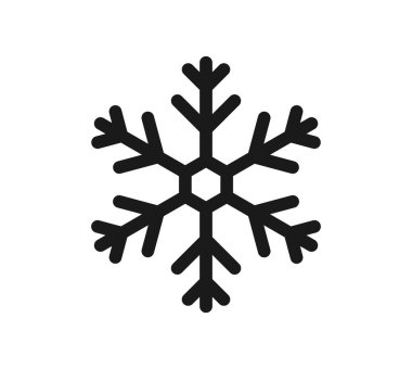 Snowflake shape simple icon isolated on white background. Vector illustration.