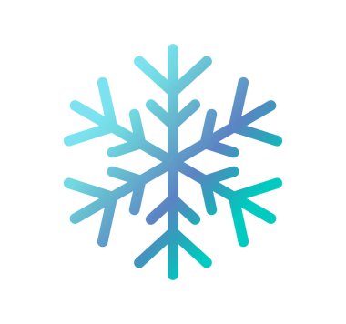 Blue snowflake winter Christmas symbol isolated on white background. Vector illustrartion