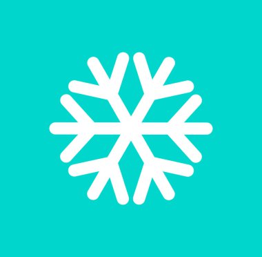White snowflake winter Christmas symbol isolated on blue background. Vector illustrartion
