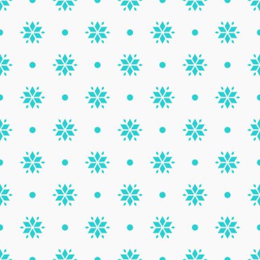 Blue snowflakes Christmas winter seamless pattern. Vector illustration.