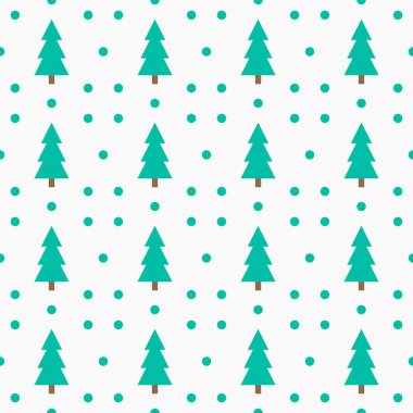 Noel ağaçları kışın pürüzsüz olur. Vektör illüstrasyonu.