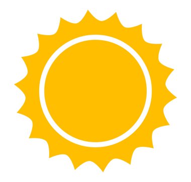 Sun icon flat design element. Vector illustration.