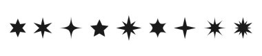 Stars icons symbols collection. Border of stars. Vector illustration.