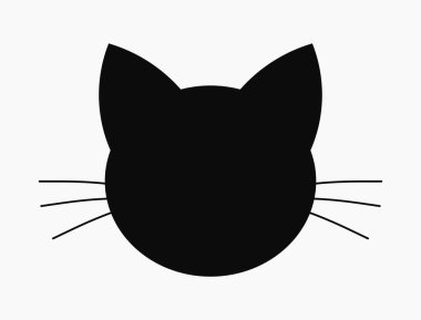 Black cat head icon. Cute cat face shape. Vector illustration.