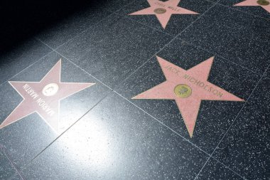 Los Angeles, CA, USA - March 27, 2018 : The Hollywood Walk of Fame stars in Los Angeles. Jack Nicholson star.