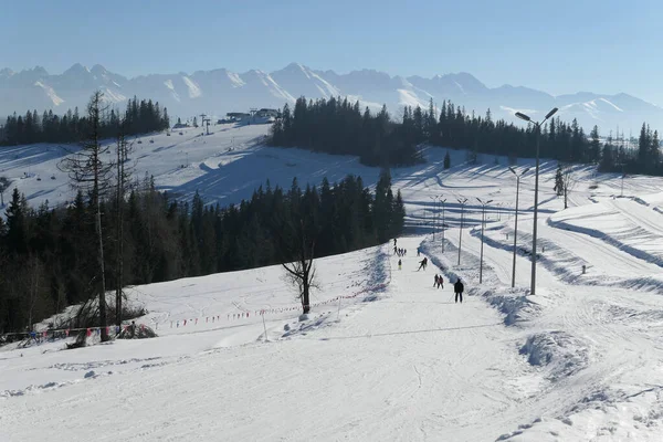 Ski Resort Kotelnica Bialka Tatrzanska Ski Slope Panorama Tatra Mountains — Stock Photo, Image
