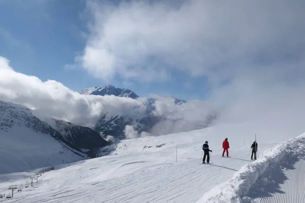 Fransa Rosiere Kayak Pisti Fransız Alpleri Kış Manzarası — Stok fotoğraf