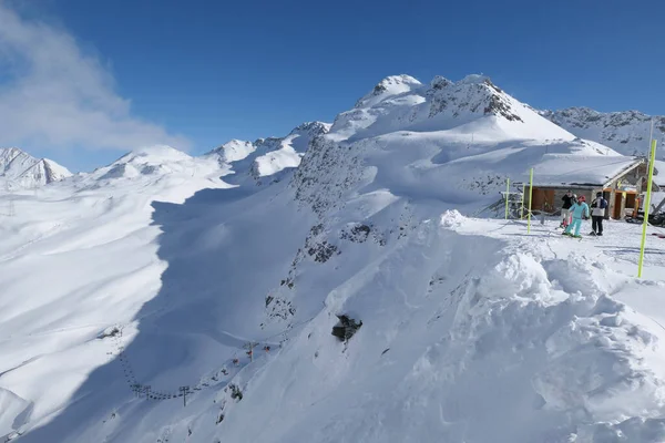Лижний Курорт Розьє Франції Зимові Альпійські Лижі Французькі Альпи — стокове фото