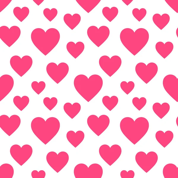 Pink Hearts Seamless Pattern Vector Illustration — Stock Vector