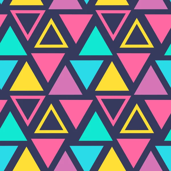 Barevné Trojúhelníky Geometrické Bezešvé Vzor Vektorová Ilustrace — Stockový vektor