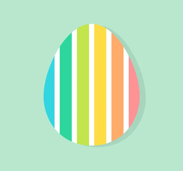 Lindo Huevo Pascua Colorido Patrón Rayas Huevo Ilustración Vectorial — Vector de stock