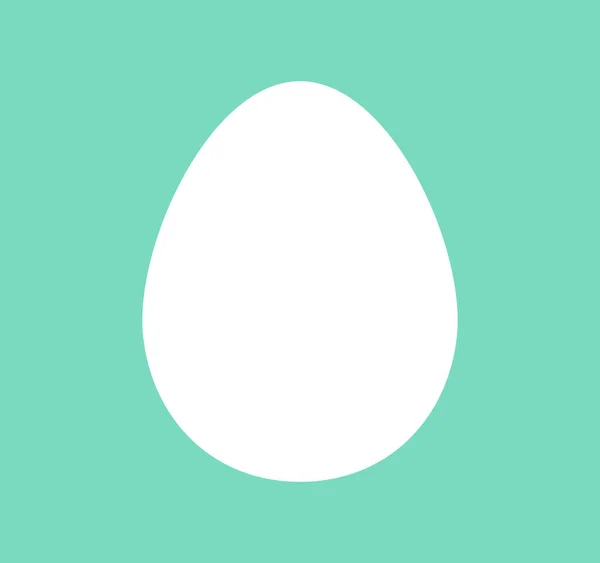White Egg Blue Turquoise Background Easter Card Vector Illustration — Stock Vector