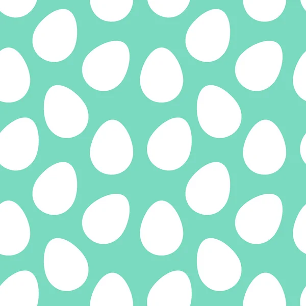 Witte Eieren Blauwe Achtergrond Naadloos Patroon Paaseieren Behang Vectorillustratie — Stockvector