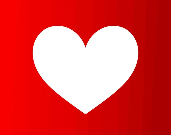 Coeur Blanc Sur Fond Rouge Carte Saint Valentin Illustration Vectorielle — Image vectorielle