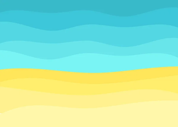 Sand Beach Sea Waves Background Vector Illustration — Stock Vector