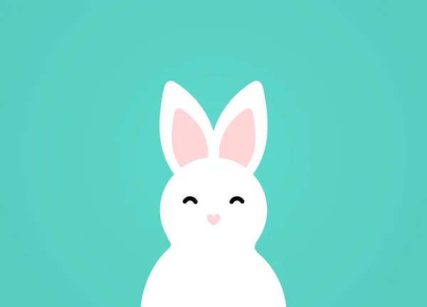 Tatlı Beyaz Paskalya Tavşanı Yavru Tavşan Vektör Illüstrasyonu — Stok Vektör
