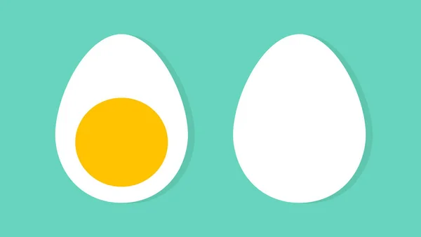 Boiled Egg Icons Egg Yolk Vector Illustration — Stock Vector