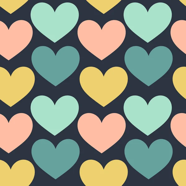 Ρετρό Καρδιές Πολύχρωμο Απρόσκοπτη Μοτίβο Εικονογράφηση Διανύσματος — Διανυσματικό Αρχείο